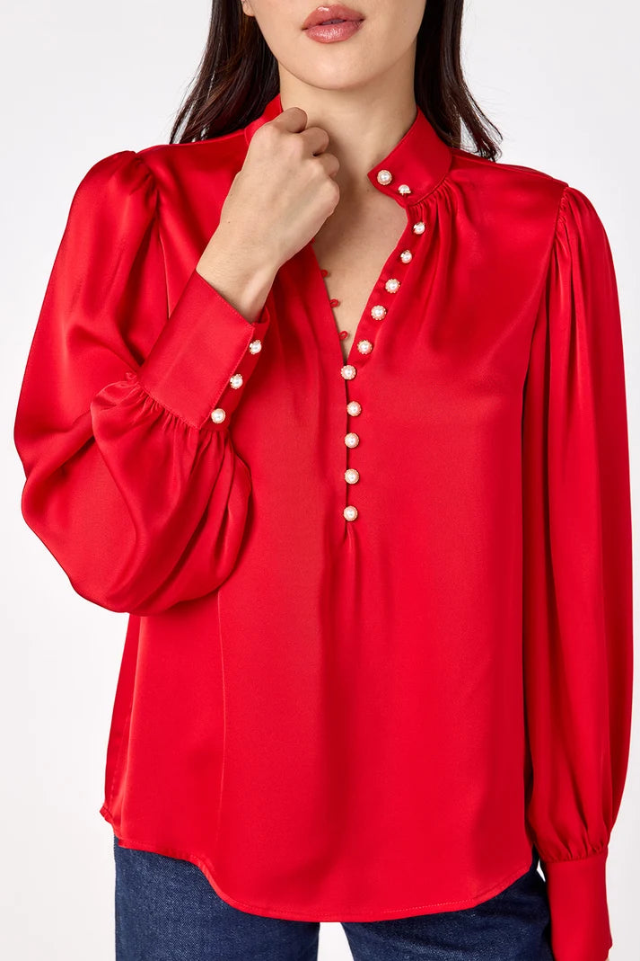 Leland Blouse in Ruby Red
