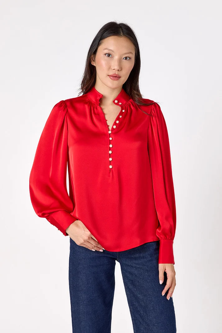 Leland Blouse in Ruby Red