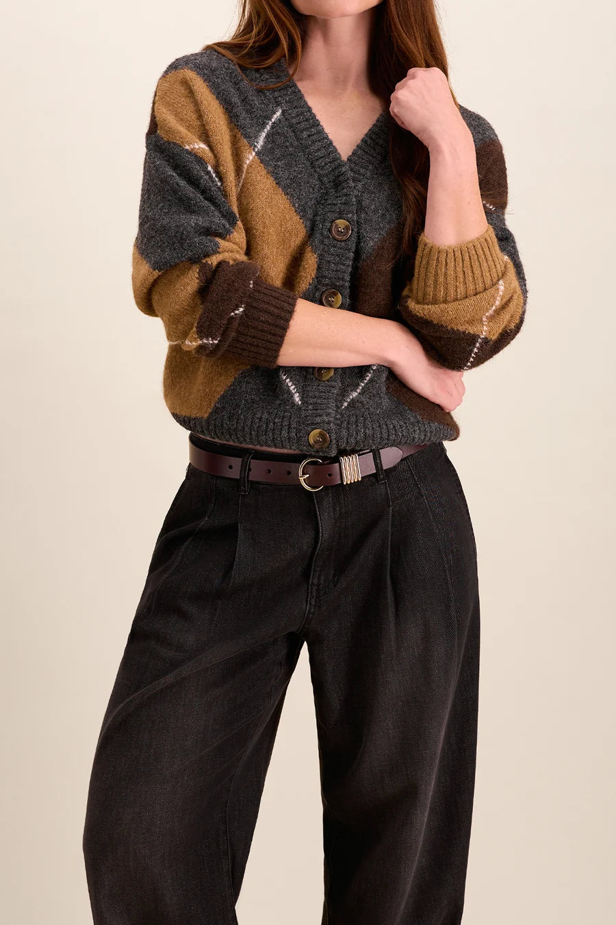Brea 1/25 in Harness Belt W/ Mixed Loops in Brown