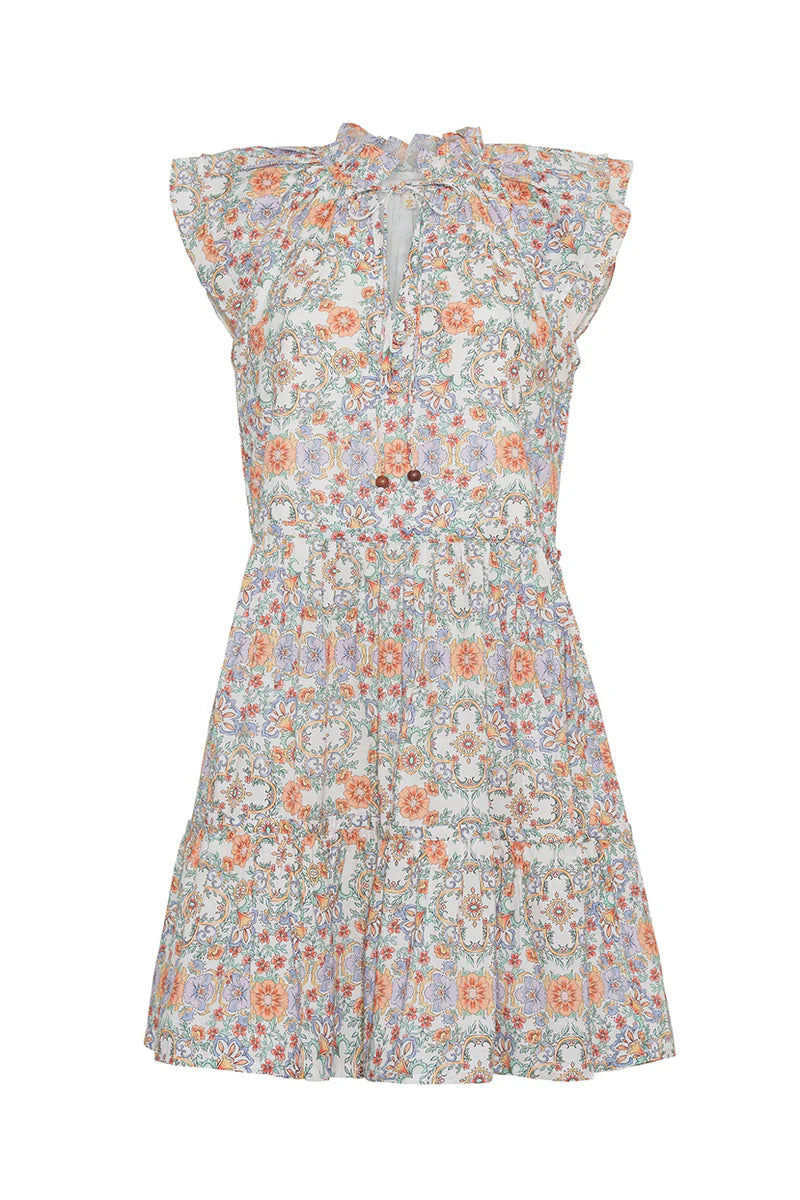 Aimee Dress - Geo Peach