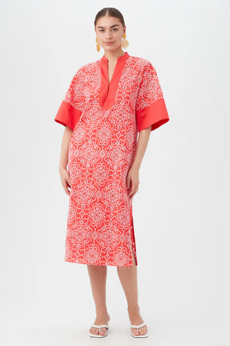 Villa Dress - Capri Coral/Whitewash