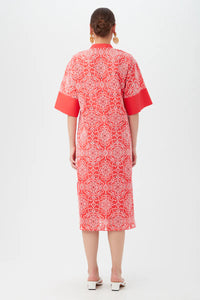 Villa Dress - Capri Coral/Whitewash