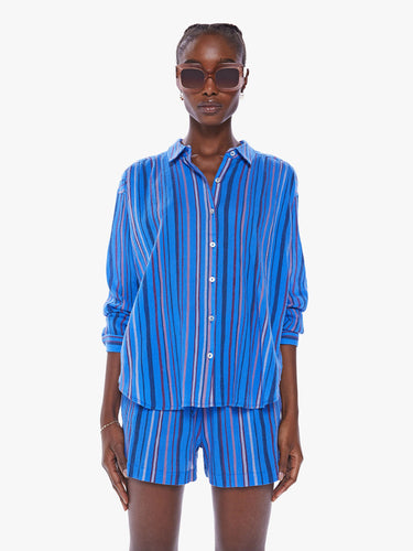 The Get Down Button Down - Blue Multi Stripe