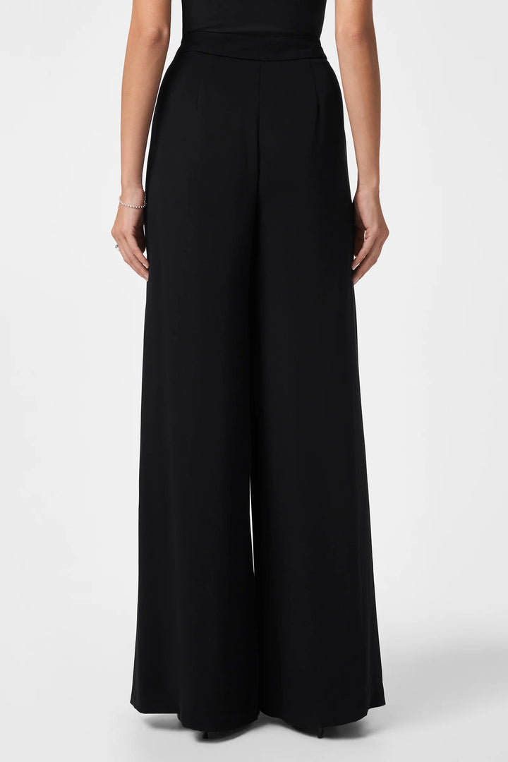 Trina Turk Saige Pant Black – back detail view, showing waistband and wide-leg drape