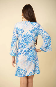 V Neck Dress- Blue