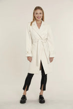 Vegan Suede Trench Coat - Creme