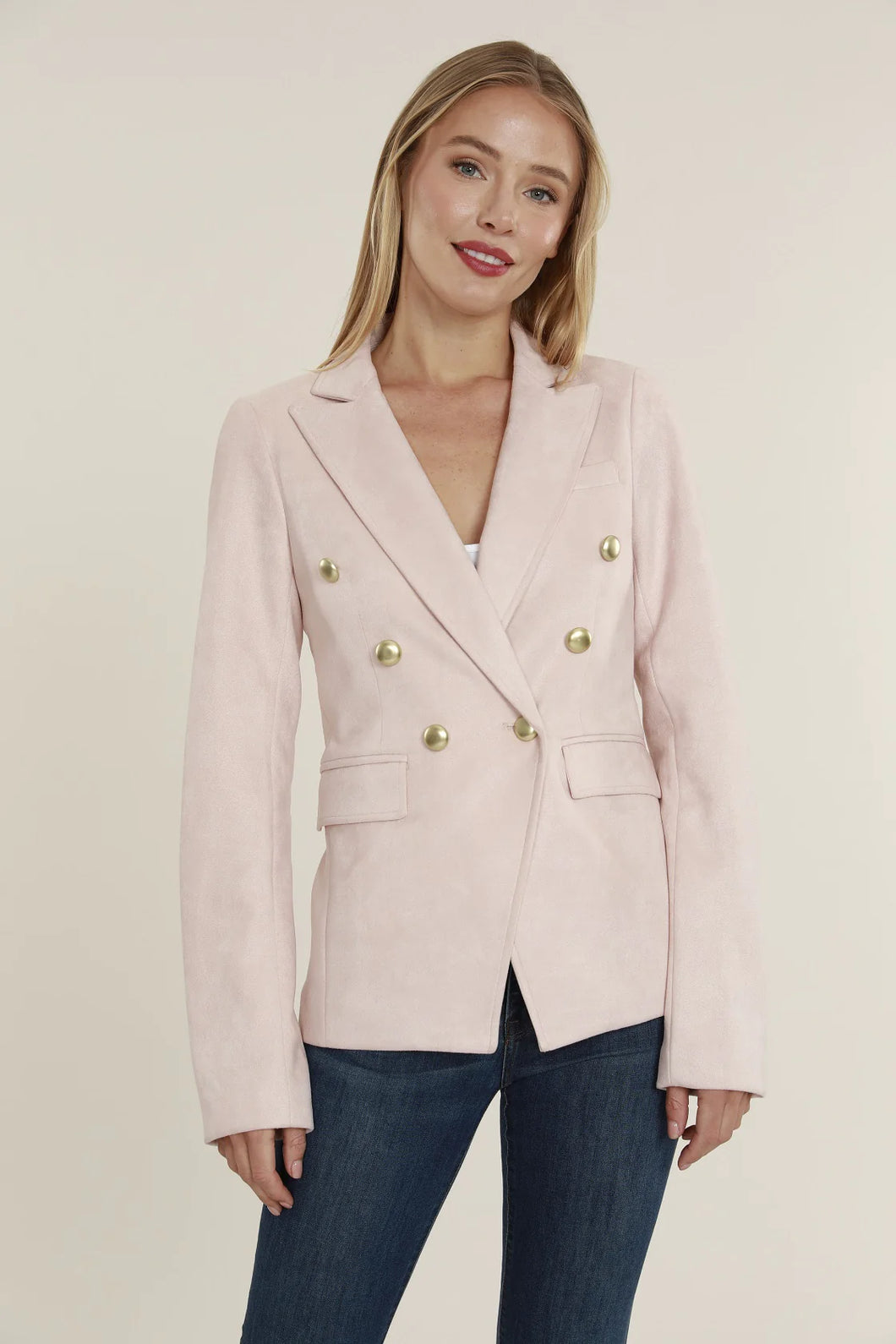 Vegan Suede Blazer Pink
