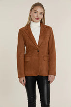 Vegan Suede Blazer - Rust