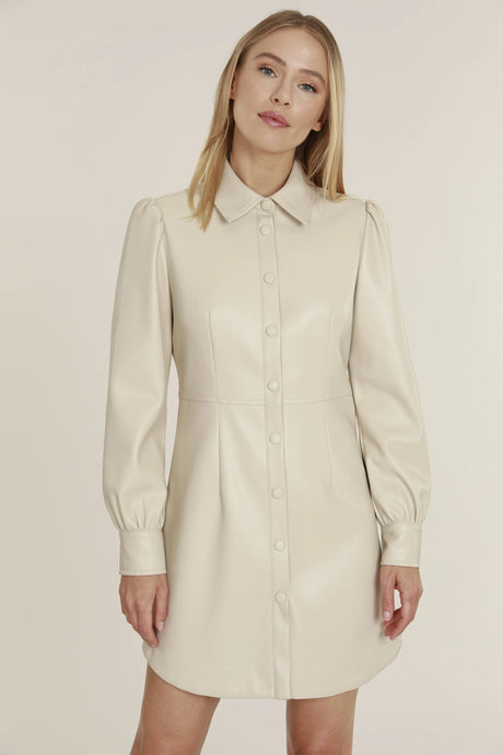 Vegan Leather Dress - Beige