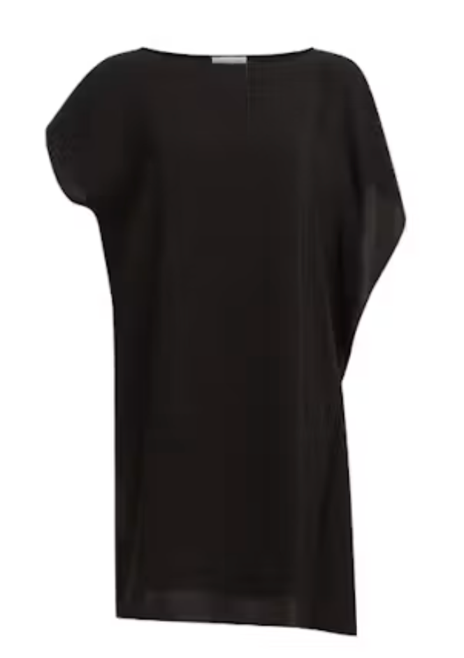 Anna Cate Eva Dress Black – flat/ghost front view, showing full silhouette and drape