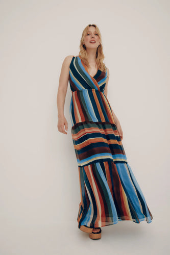 Striped Long Dress- Multi