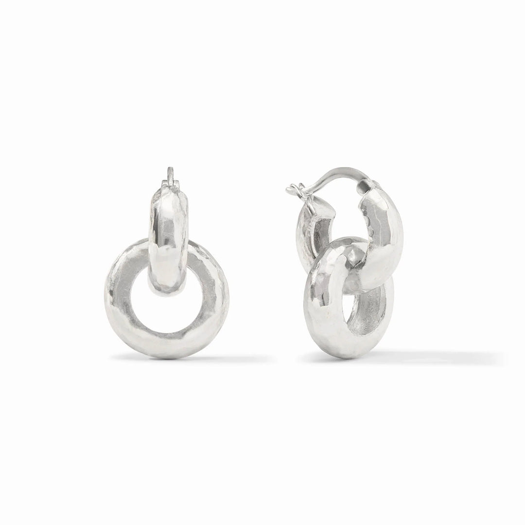 Julie Vos Catalina 2-in-1 Earring in pure silver plate, hinge ring, 1 inch