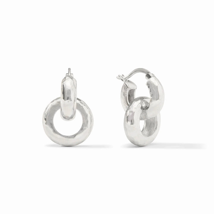 Julie Vos Catalina 2-in-1 Earring in pure silver plate, hinge ring, 1 inch