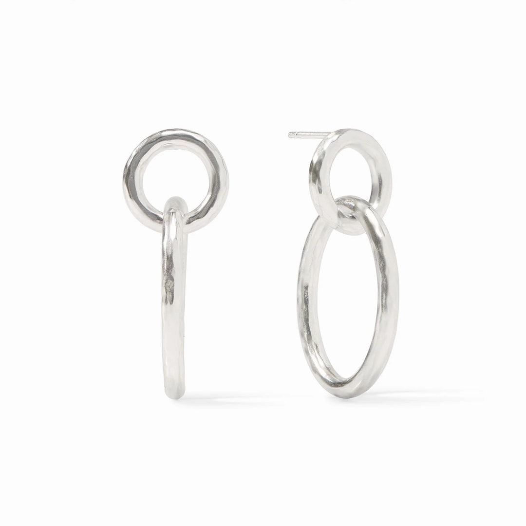 Julie Vos Catalina Link Earring in pure silver plate, post back, 1.6 inches