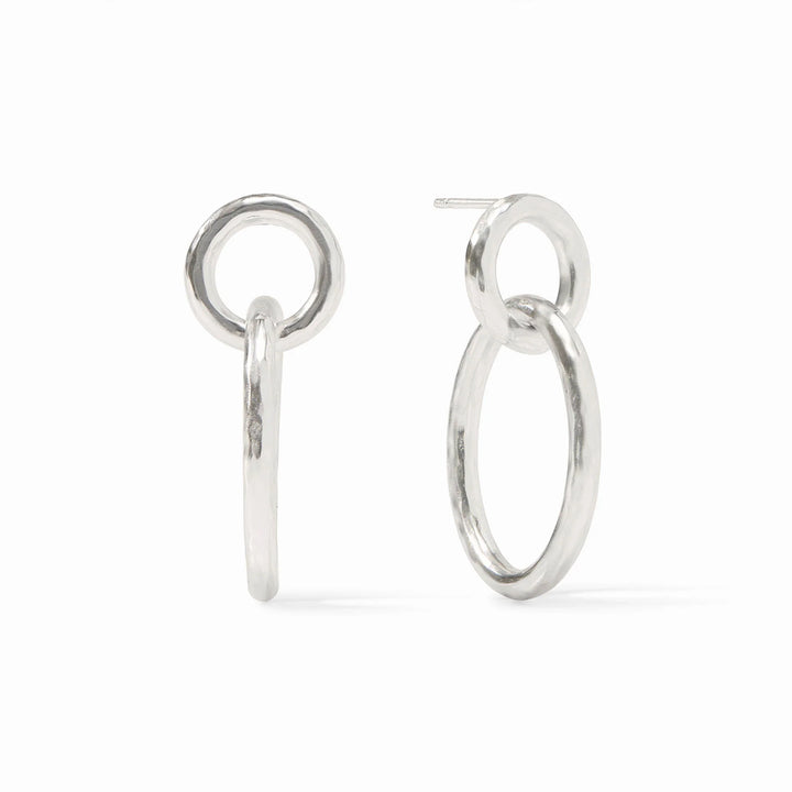 Julie Vos Catalina Link Earring in pure silver plate, post back, 1.6 inches