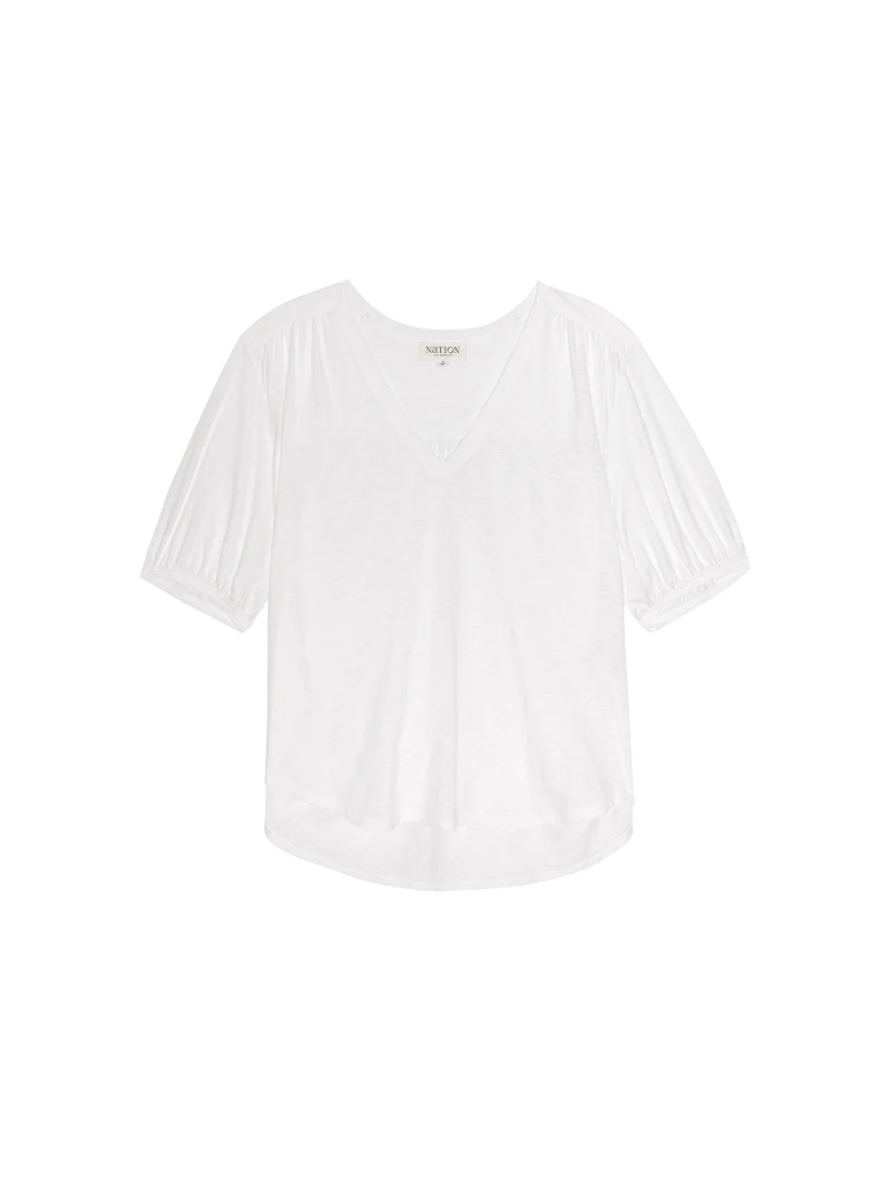 Edie Shirred Shoulder Top