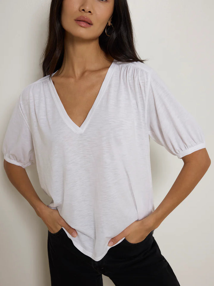 Edie Shirred Shoulder Top