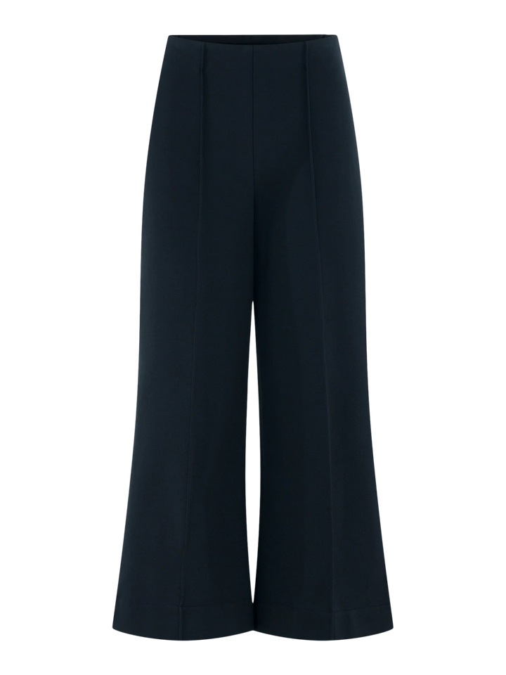 Emily McCarthy Cropped Piper Pant in Black — flat lay, front view