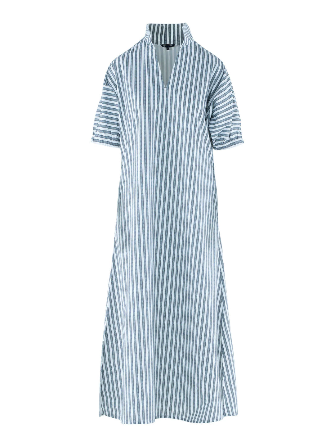 Emily McCarthy Poppy Maxi Dress in Black Stripe — flat lay, front view