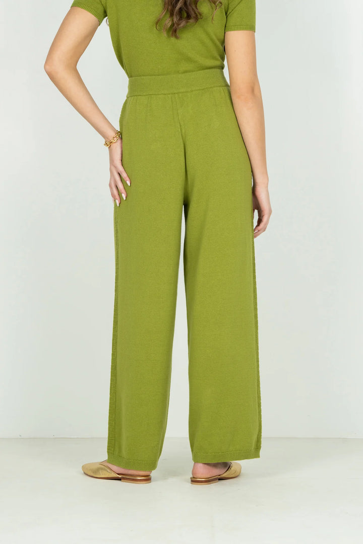 Emily McCarthy Lounge Pant in Cardamom — back view showing wide-leg silhouette