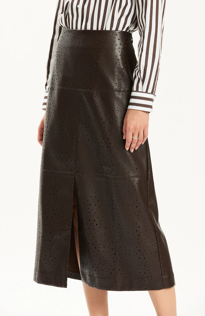 Angled front view showing the skirt&