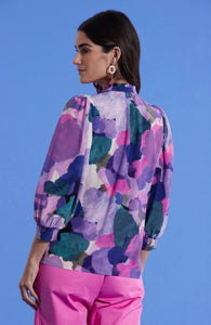 Krista Silk Watercolor Top - Multi