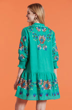 Linen Tunic Dress- Parakeet