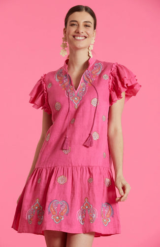 Aimee Embroidery Linen- Cabaret