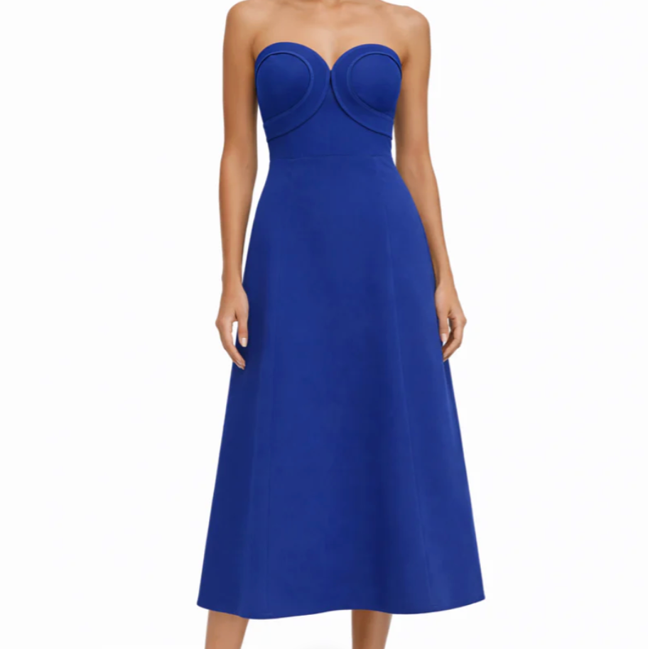 Royal Blue Sleeveless Dress on Model