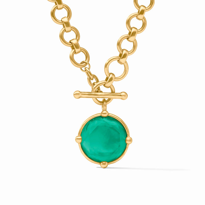 Julie Vos Honeybee Demi Necklace, 24K gold plate and imported glass, reversible pendant, 1.09 inch pendant detail