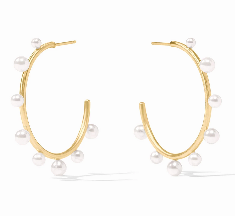 Julie Vos Hydra Pearl Hoop Earring in Size Large