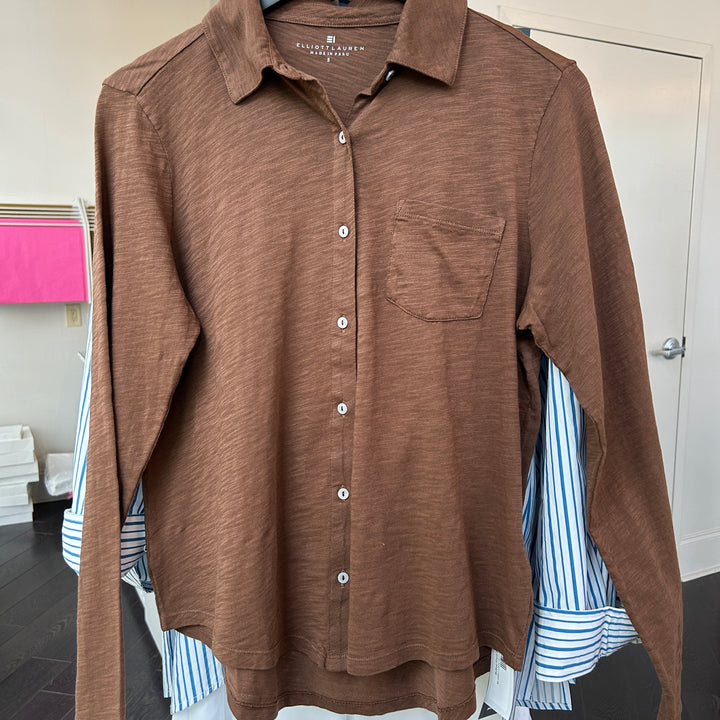 Chocolate Brown Button Front Shirt