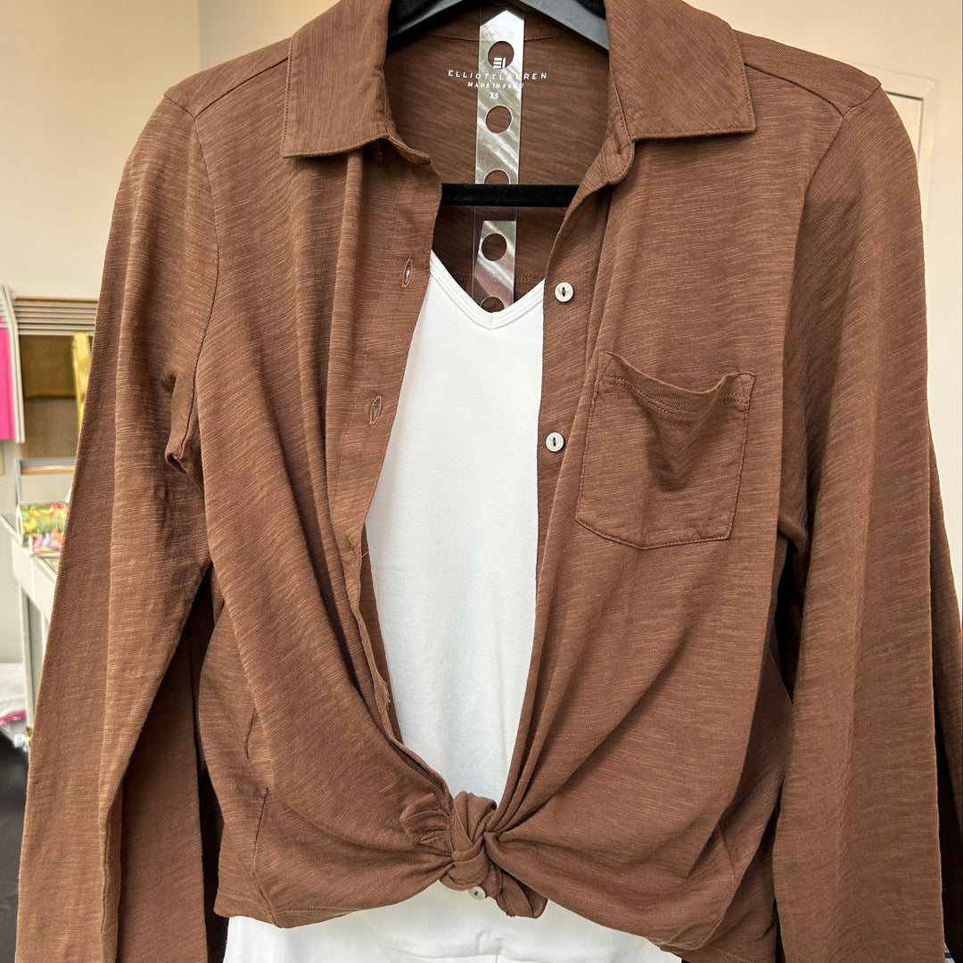 Chocolate Brown Button Front Shirt