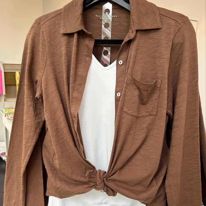 Chocolate Brown Button Front Shirt
