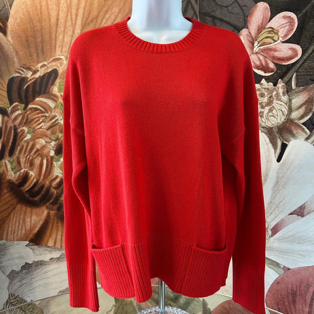 Crew Neck Sweater in Red