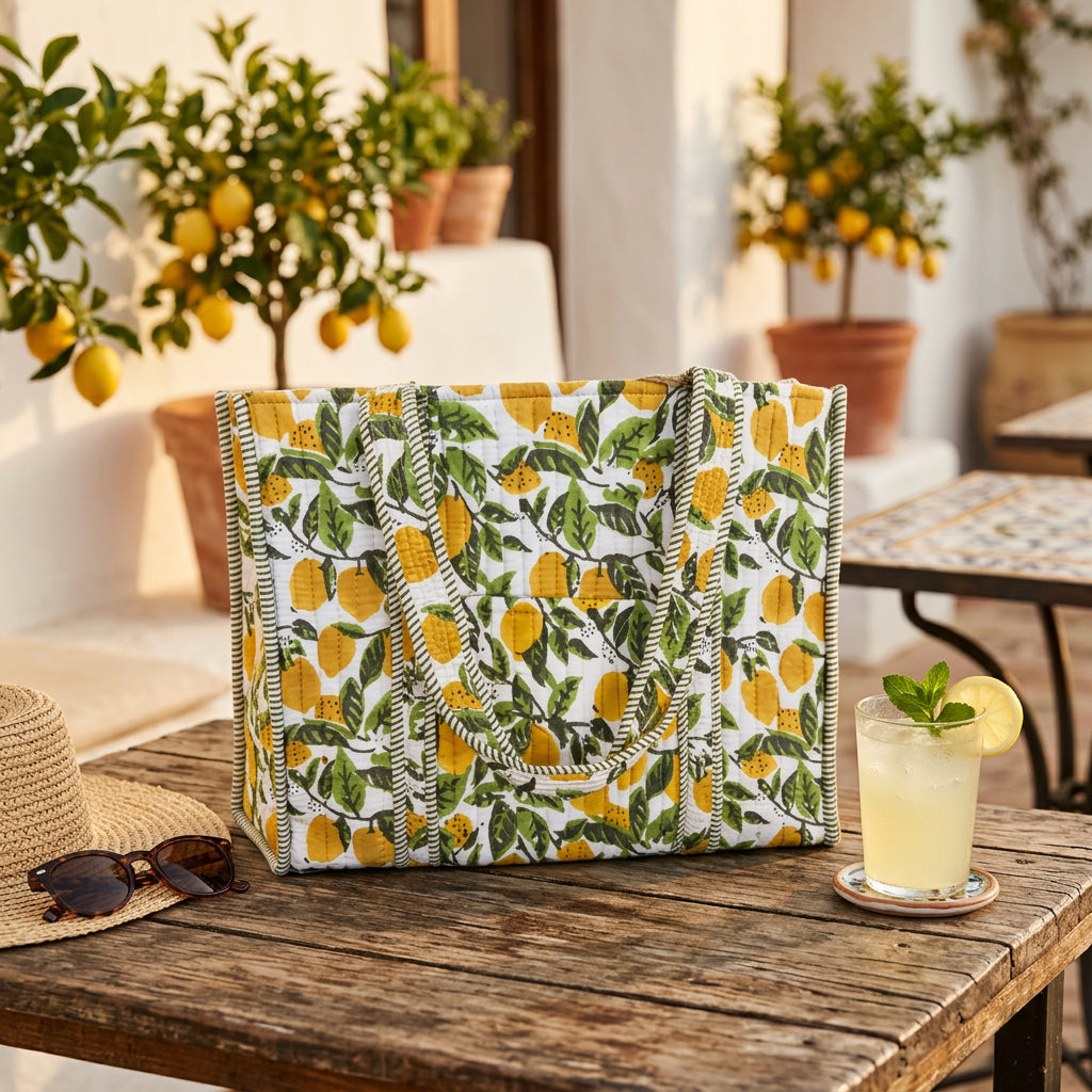 Large Tote in Lemon Tree