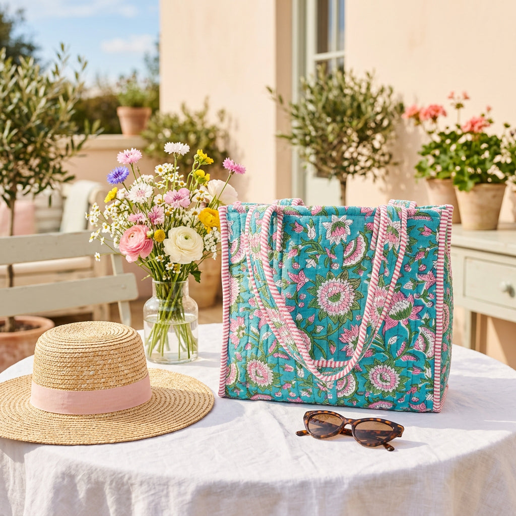 Small Tote in Pink Floral