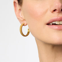 Beaded Eternity Hoop Medium - Cabochon Gold