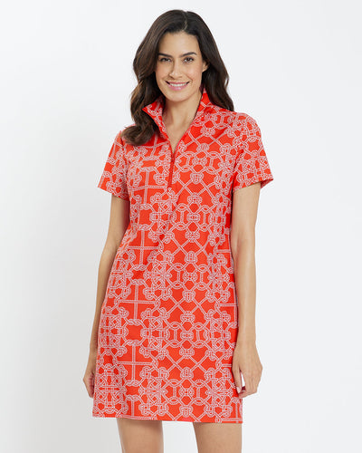 Alexia Dress- Lattice Ropes Coral