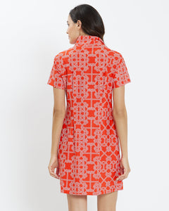 Alexia Dress- Lattice Ropes Coral