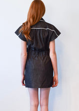 Poppy Zip Up Dress - Black Denim