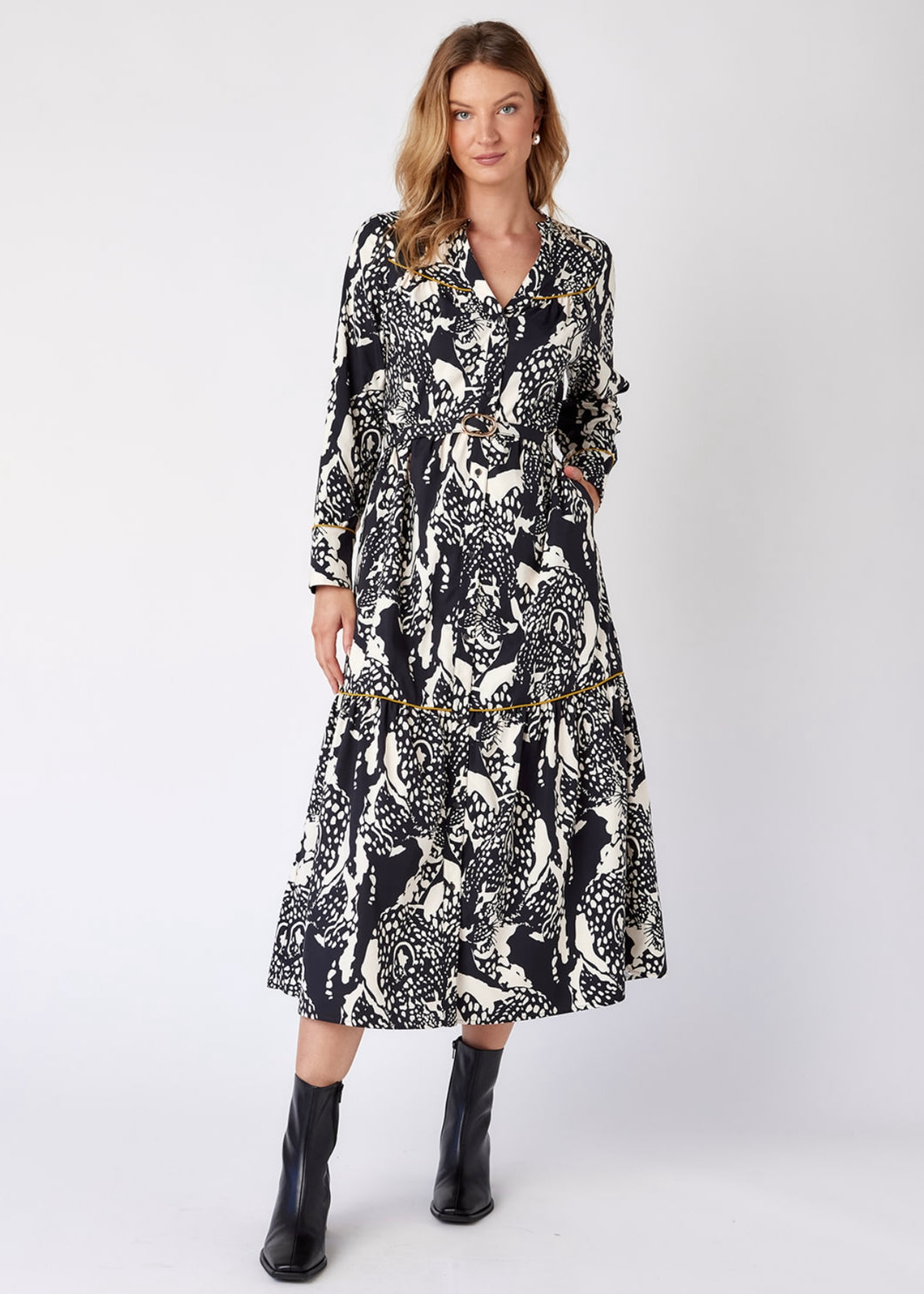 Delphie Dress - BW Leopard