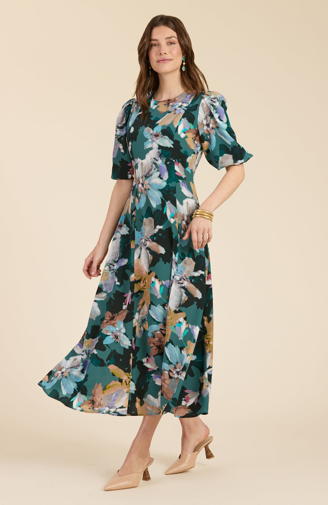 Frankie Silk Watercolor Floral Dress - Multi