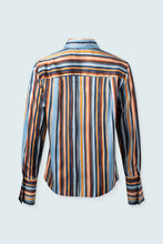 Printed Long Sleeve Blouse- Multi Stripes