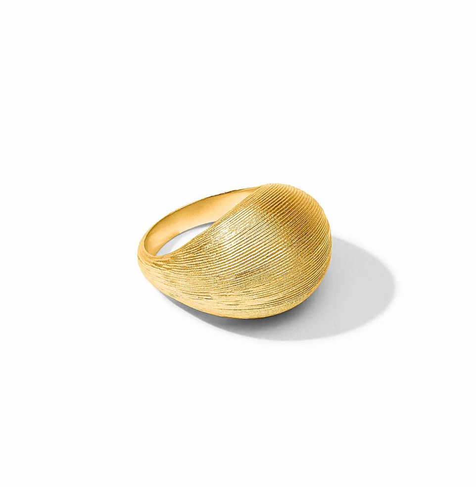 Julie Vos Cobblestone Bombe Ring, product shot on white background, side view showing domed silhouette and ridged texture.