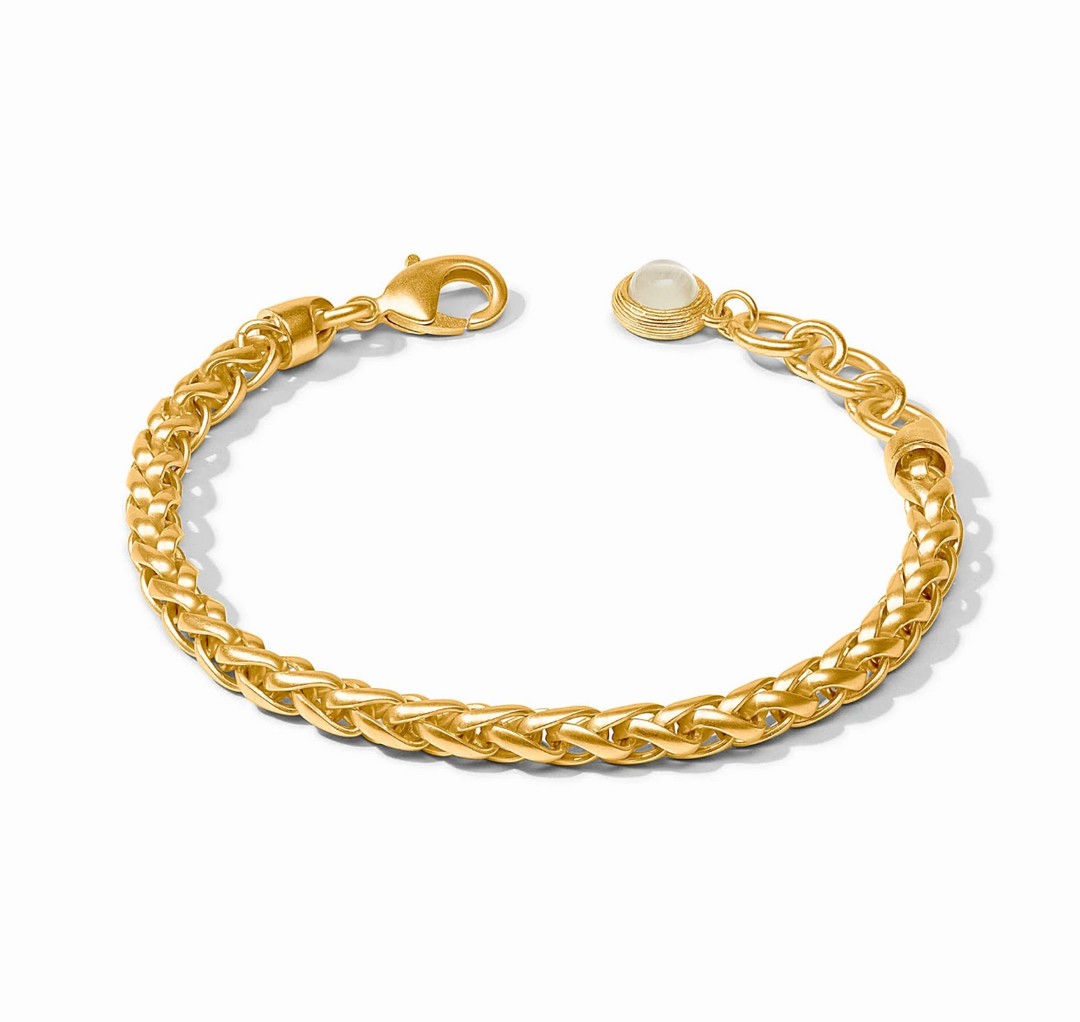 Julie Vos Cobblestone Link Bracelet, flat lay product view from opposite angle showing clasp
