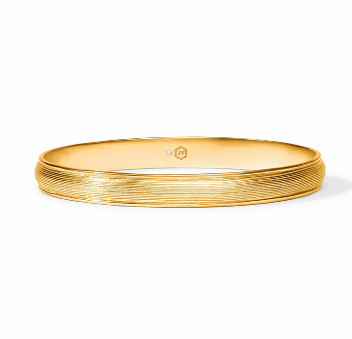 Julie Vos Cobblestone Stacking Bangle Bracelet, three-quarter product view showing striated texture