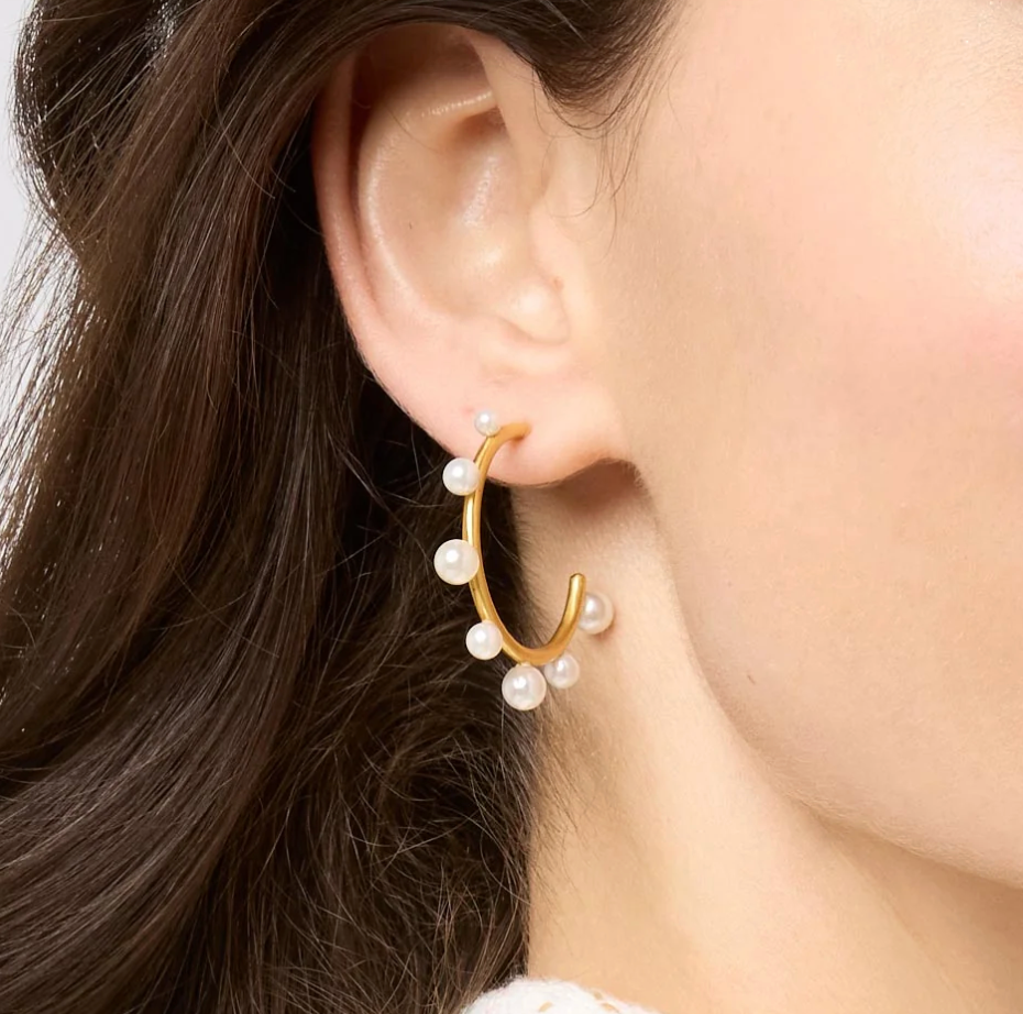 Julie Vos Hydra Pearl Hoop Earring Sized Medium