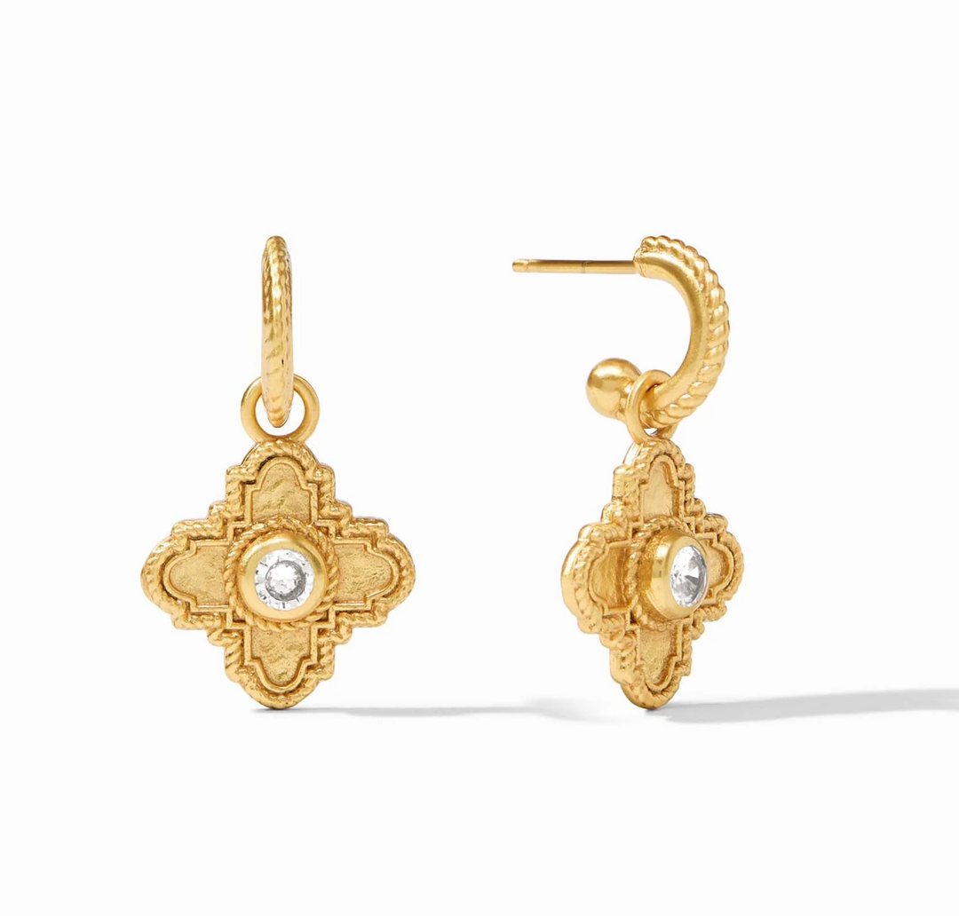 Julie Vos Theodora Hoop & Charm Earring, front-facing product pair view showing full silhouette and charm detail