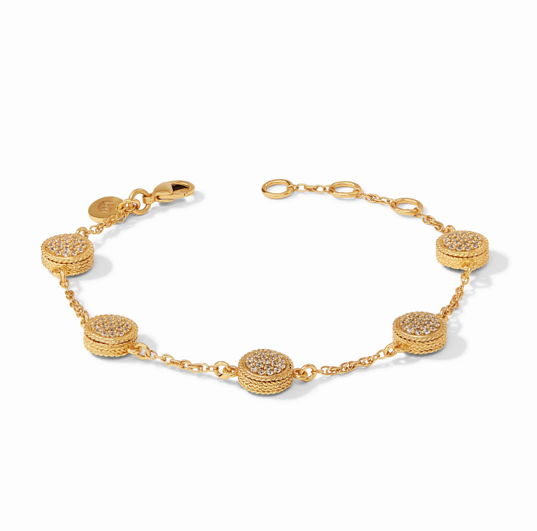 Julie Vos Windsor Delicate Bracelet, flat lay product view from opposite angle showing clasp and extender chain